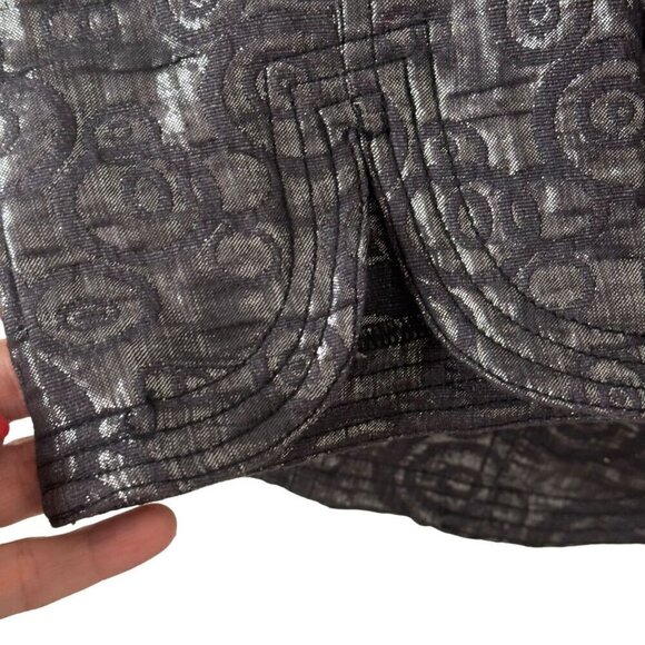 Ruby Rd. Metallic Blazer Jacket Gray Silver 3/4 Sleeve Office Evening Size 8 EUC - Picture 2 of 8